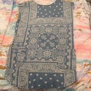 Blue and White Paisley Dress